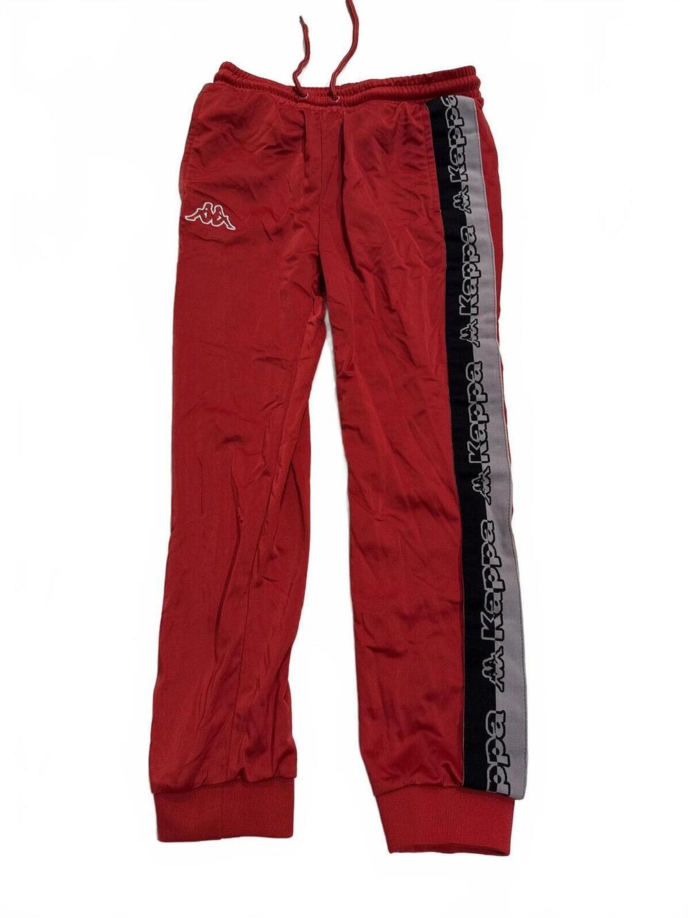 Kappa Track Pants Red Logo Joggers - Boys Size 10 Years